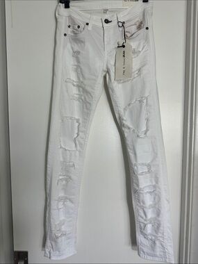 rag & bone White Distressed wht Brigade DRE  Jeans
